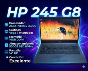 Notebook HP 245 G8 Ryzen 5 5500U 16GB DDR4 512GB SSD